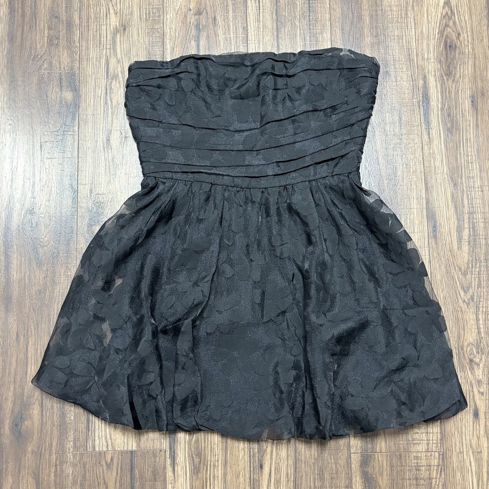 RAMY BROOK HANSEL STRAPLESS FLORAL DRESS WOMEN'S SIZE 14 BLACK - Picture 2 of 10